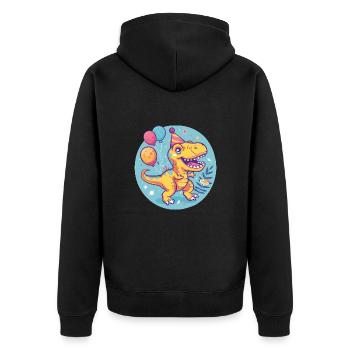 dinosaure t-rex anniversaire bébé - Veste à capuche bio Premium Unisexe - noir - Dos - Nico (187cm)