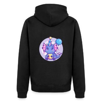 dinosaure tricératops anniversaire bébé - Veste à capuche bio Premium Unisexe - noir - Dos - Nico (187cm)