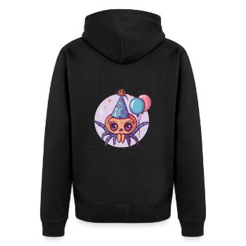 Tarantula Geburtstag Baby - Unisex Premium Bio Zip Hoodie - Schwarz - Hinten - Nico (187cm)