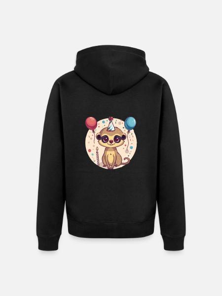 Suricate Anniversaire Bébé - Veste à capuche bio Premium Unisexe - noir