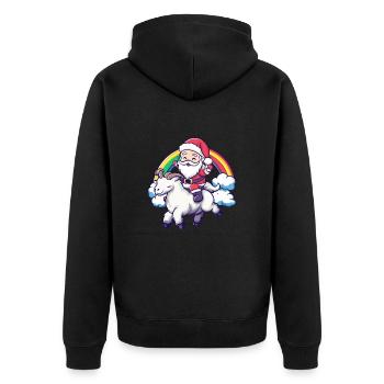 Chèvre de montagne Père Noël Arc-en-ciel - Veste à capuche bio Premium Unisexe - noir - Dos - Nico (187cm)