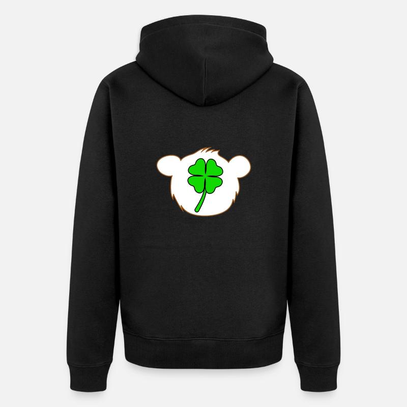 Heureux ours mignons trèfle - Veste à capuche bio Premium Unisexe - noir