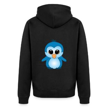Süßer kleiner Pinguin - Unisex Premium Bio Zip Hoodie - Schwarz - Hinten - Nico (187cm)