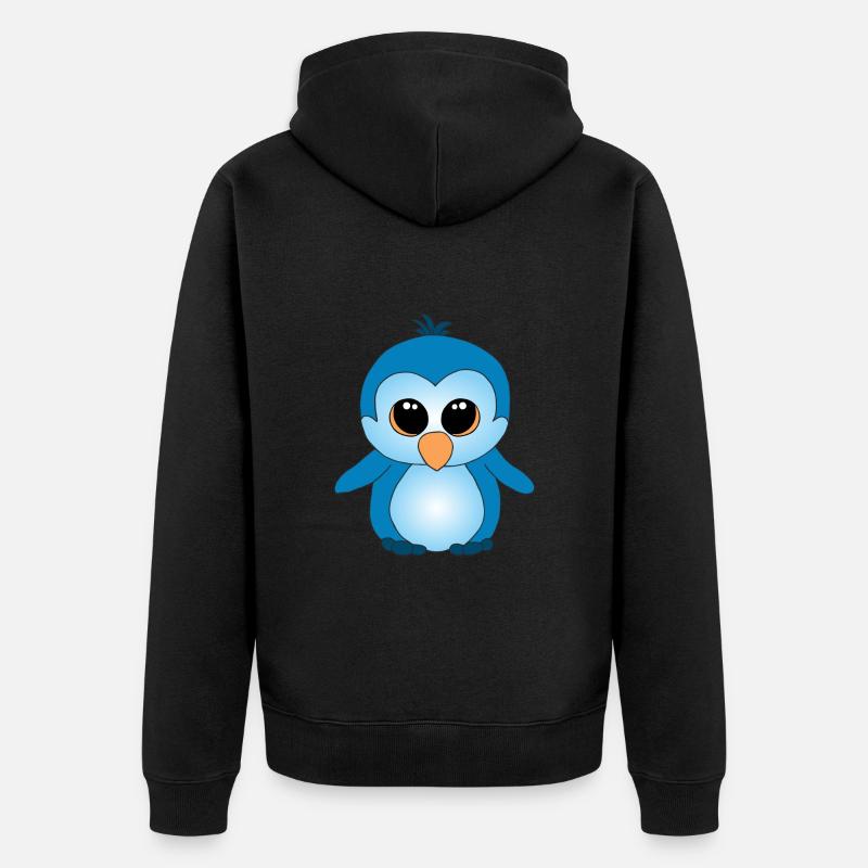 Süßer kleiner Pinguin - Unisex Premium Bio Zip Hoodie - Schwarz