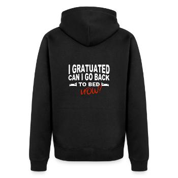 J’ai obtenu mon diplôme, puis-je retourner au lit maintenant ? - Veste à capuche bio Premium Unisexe - noir - Dos - Nico (187cm)