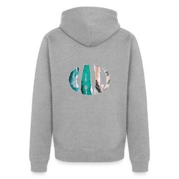 Bali - Indonesien - Unisex Premium Bio Zip Hoodie - Grau meliert - Hinten - Nico (187cm)