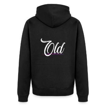 Old - Alt - Unisex Premium Bio Zip Hoodie - Schwarz - Hinten - Nico (187cm)