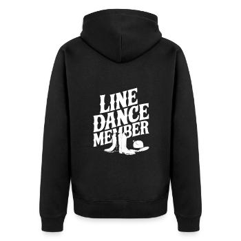 Line Dance Line Dance my hobby member - Unisex Premium Organic Zip Hoodie - black - Back - Nico (187cm)