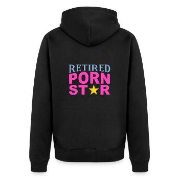 Retired Porn Star - Unisex Premium Organic Zip Hoodie - black - Back - Nico (187cm)