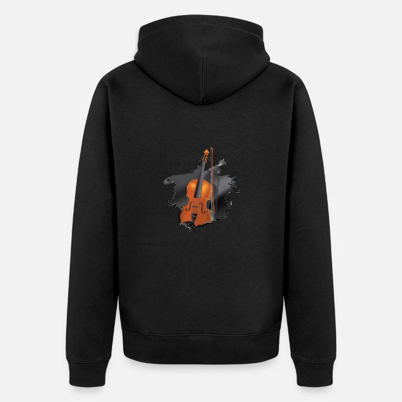 Violine oder Violine auf Schwedisch - Unisex Premium Bio Zip Hoodie - Schwarz
