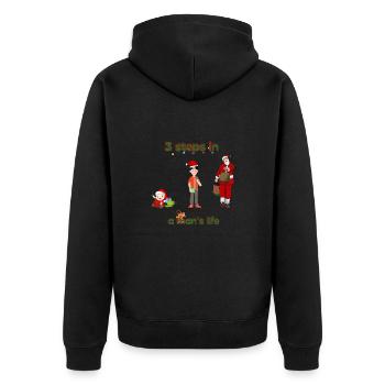 3 steps in a man's life - Christmas - Unisex Premium Organic Zip Hoodie - black - Back - Nico (187cm)