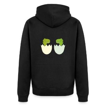 dino baby friends - Unisex Premium Bio Zip Hoodie - Schwarz - Hinten - Nico (187cm)
