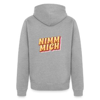 Take Me - Unisex Premium Organic Zip Hoodie - heather grey - Back - Nico (187cm)