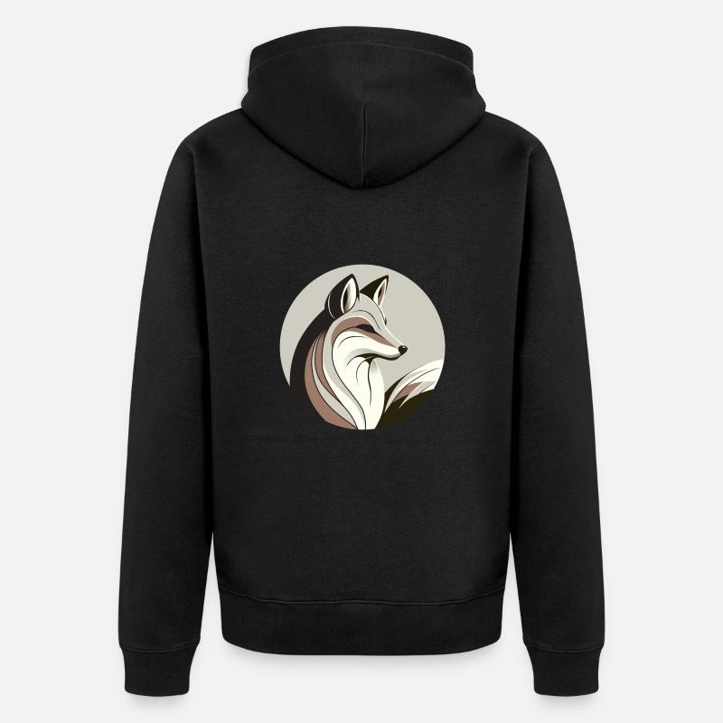 Renard dans un cercle - Veste à capuche bio Premium Unisexe - noir