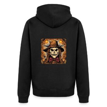 Portrait of a frightening scarecrow - Unisex Premium Organic Zip Hoodie - black - Back - Nico (187cm)
