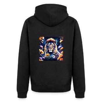 La beauté d'un lion dans son environnement - Veste à capuche bio Premium Unisexe - noir - Dos - Nico (187cm)