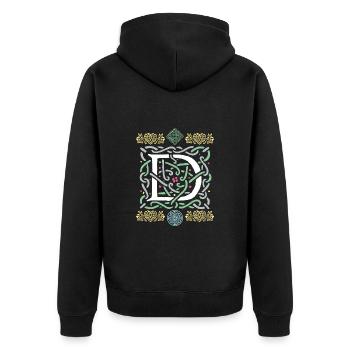 D - Unisex Premium Bio Zip Hoodie - Schwarz - Hinten - Nico (187cm)