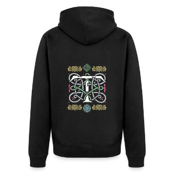 T - Unisex Premium Bio Zip Hoodie - Schwarz - Hinten - Nico (187cm)
