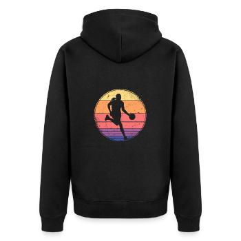 Basketball Player Basketball Women Girls - Unisex Premium Organic Zip Hoodie - black - Back - Nico (187cm)