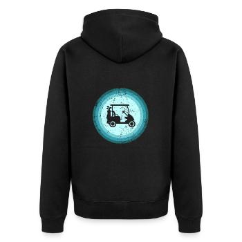 Golfeur Golfspieler Retro Golf Cart Golfen - Veste à capuche bio Premium Unisexe - noir - Dos - Nico (187cm)
