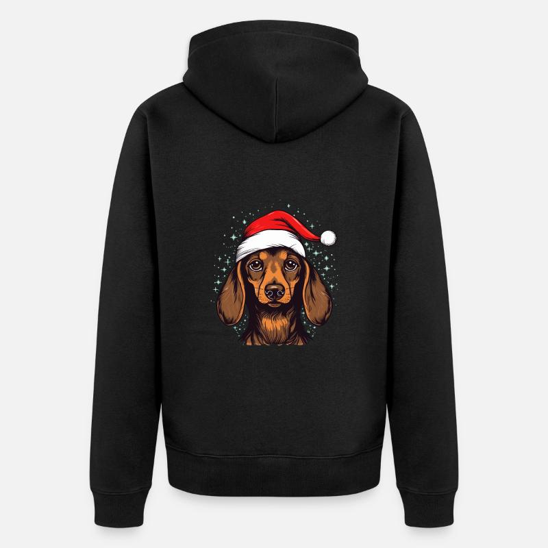 Teckel Noël - Veste à capuche bio Premium Unisexe - noir