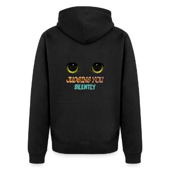 Chat - Je te condamne en silence - Veste à capuche bio Premium Unisexe - noir - Dos - Nico (187cm)