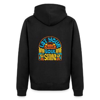 Summer retro art - Unisex Premium Organic Zip Hoodie - black - Back - Nico (187cm)