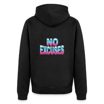 Pas d’excuses - Veste à capuche bio Premium Unisexe - noir - Dos - Nico (187cm)