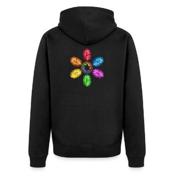 Unendlichkeit Infinity Chakra Steine Spirale Magie - Unisex Premium Bio Zip Hoodie - Schwarz - Hinten - Nico (187cm)