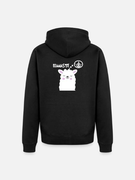 LLAMASTE - Unisex Premium Bio Zip Hoodie - Schwarz