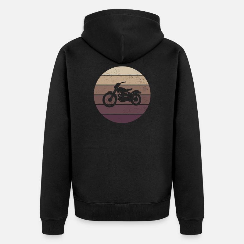 Retro - Moto - Oldtimer - Croisière - Veste à capuche bio Premium Unisexe - noir