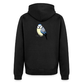Blue - Unisex Premium Organic Zip Hoodie - black - Back - Nico (187cm)