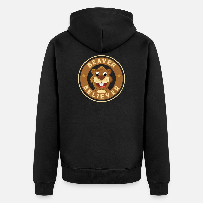 Biber Glauben - Unisex Premium Bio Zip Hoodie - Schwarz