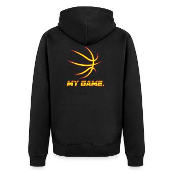 Basket-ball! BBall! Streetball! NBA! Cour! - Veste à capuche bio Premium Unisexe - noir - Dos - Nico (187cm)
