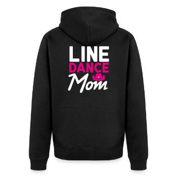Line Dance Mom Linedance Mommy Geschenk - Unisex Premium Bio Zip Hoodie - Schwarz - Hinten - Nico (187cm)