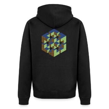 Figure impossible imagination géométrie cube Escher - Veste à capuche bio Premium Unisexe - noir - Dos - Nico (187cm)