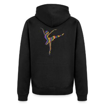 ballerina ballett dance dancer tanz taenzer yoga33 - Unisex Premium Bio Zip Hoodie - Schwarz - Hinten - Nico (187cm)