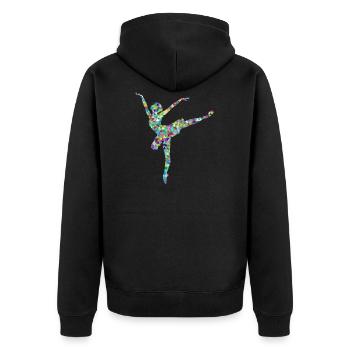 ballerina ballett dance dancer tanz taenzer yoga49 - Unisex Premium Bio Zip Hoodie - Schwarz - Hinten - Nico (187cm)
