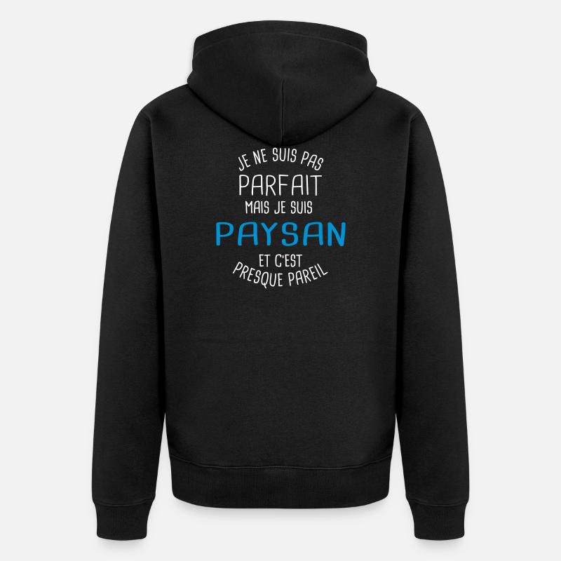 Pas parfait mais paysan - Veste à capuche bio Premium Unisexe - noir