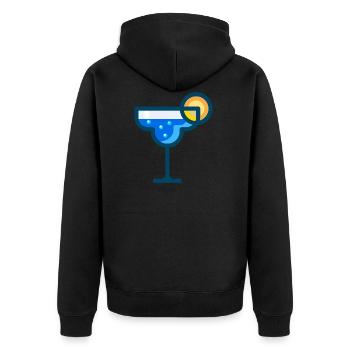 martini Cocktail bartender barkeeper bar - Unisex Premium Bio Zip Hoodie - Schwarz - Hinten - Nico (187cm)