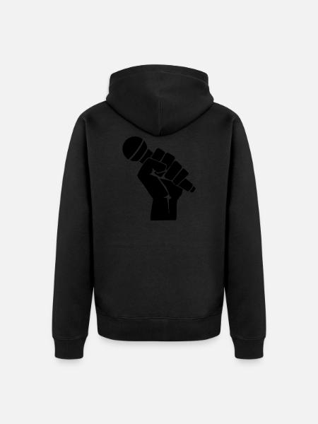 Rap Crew Mic - Unisex Premium Organic Zip Hoodie - black