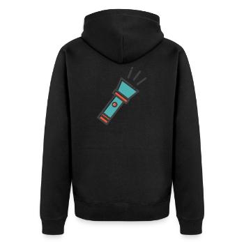 lampe de poche - Veste à capuche bio Premium Unisexe - noir - Dos - Nico (187cm)