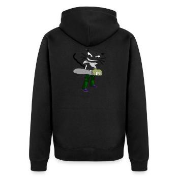 chat scie à chaîne - Veste à capuche bio Premium Unisexe - noir - Dos - Nico (187cm)
