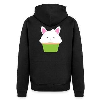 Cupcake, Muffin, Geschenkidee - Unisex Premium Bio Zip Hoodie - Schwarz - Hinten - Nico (187cm)