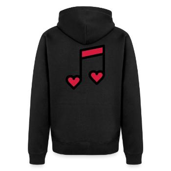 Note de musique romantique - Veste à capuche bio Premium Unisexe - noir - Dos - Nico (187cm)