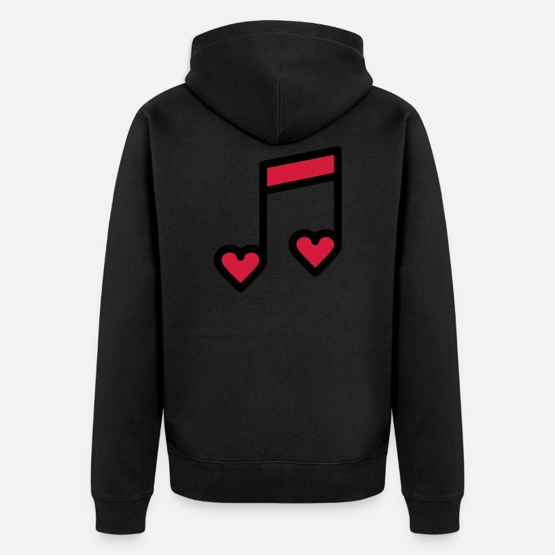 Romantische Musik Note - Unisex Premium Bio Zip Hoodie - Schwarz