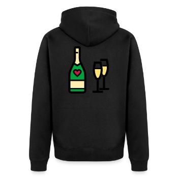 or sparkling wine for Valentine's Day - Unisex Premium Organic Zip Hoodie - black - Back - Nico (187cm)