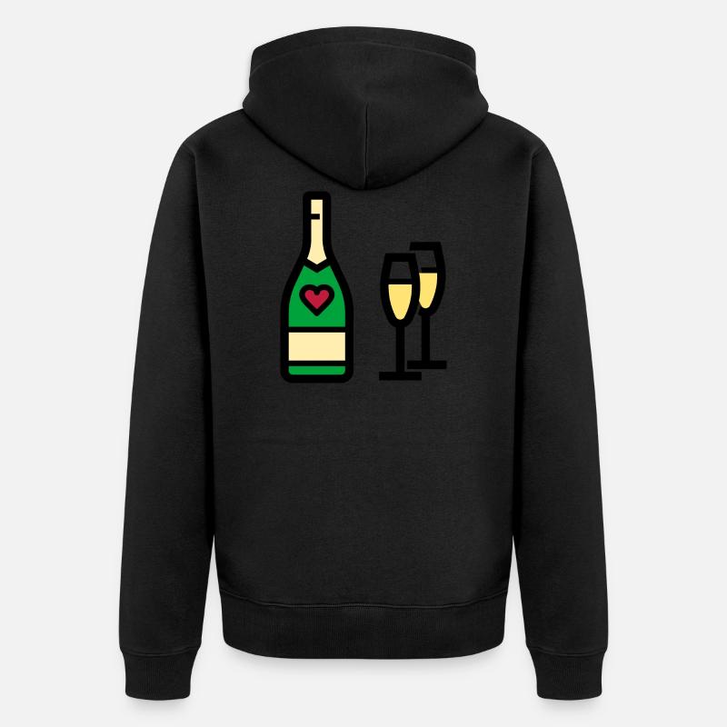 ou mousseux pour la Saint-Valentin - Veste à capuche bio Premium Unisexe - noir
