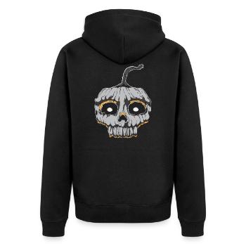 Halloween pumpkin - Unisex Premium Organic Zip Hoodie - black - Back - Nico (187cm)