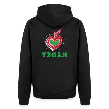 Idée de cadeau de végétarien végétarien - Veste à capuche bio Premium Unisexe - noir - Dos - Nico (187cm)